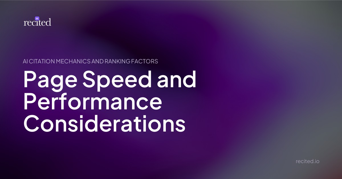 Page Speed and Performance Considerations - recited